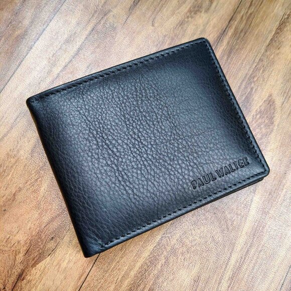 Leather Hand-Tooled Hair-on Fringe Bag with with Free Gift, Bifold Black Wallet - Picture 9 of 11